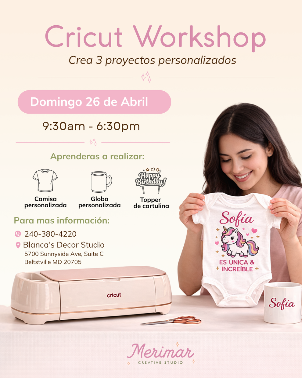 Cricut Class Junio 14, 2026 – Merimar LLC